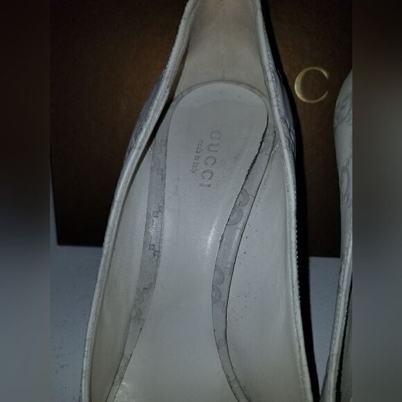 Gucci Guccissima GG Logo Pink Peep Toe Pumps Heels  authentic - Picture 3 of 16